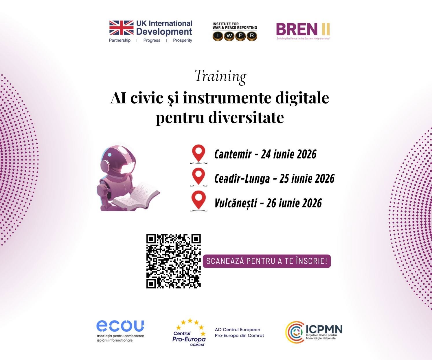Start înscrierilor la trainingul ,,AI Civic și instrumente digitale pentru diversitate”